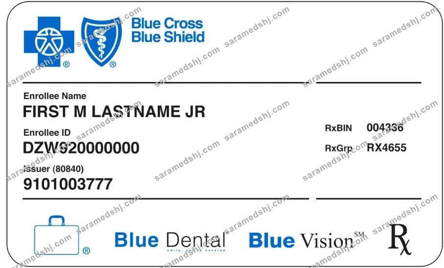 USA Blue Cross Blue Shield health insurance card